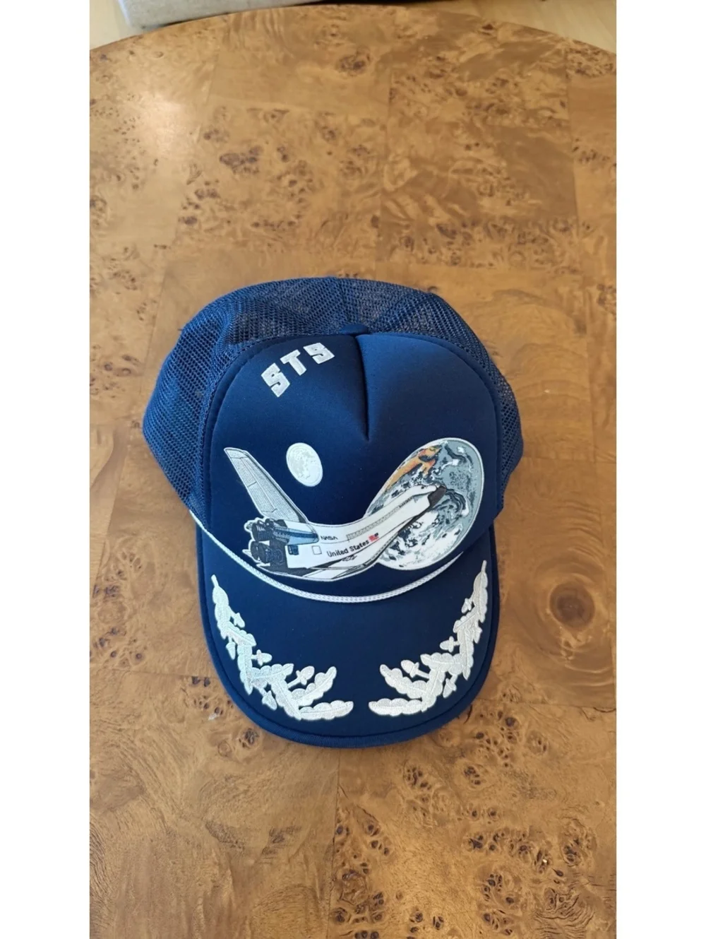 Vintage NASA USA Space Shuttle Embroidered Mesh Snapback Hat Cap